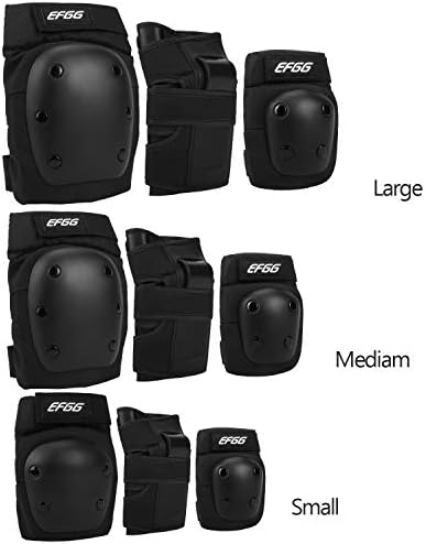 A pair of black knee pads and elbow pads for activities, priced at $20.99.