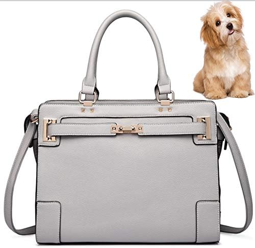 Pet Carrier Purse Premium Leather Dog Carrier, Ventilated Design Fashion Dog Cat Bag, for Small Pets Up to 3 Kg, Go Traveling Hiking Shopping with Your Doggy