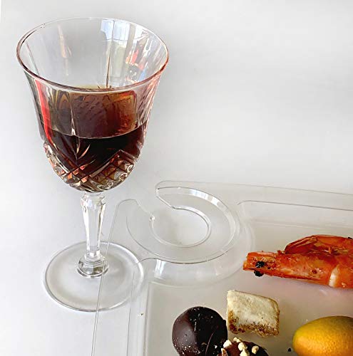 JCHB 9" 24PC Clear Wine Glass Holder for Party Desserts Appetizers Salads Plates (Reusable) - Thumbnail 3