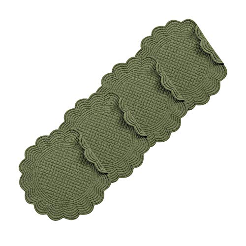 C&F Home Pine Round Cotton Reversible Machine Washable Placemat Set of