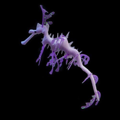 Leafy Sea Dragon S Purple Aquarium Fish Tank Landscape Decoration Glow Simulation Animal Plants Ornament no.29