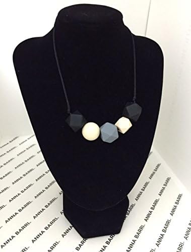 ANNA BARRI Designer, Chewable Silicone Baby Teething Necklace for Moms to wear / Nursing Necklace / Teething Relief and Gum Massage / Baby Shower Gift / Teething Beads / Teething Baby BPA Free