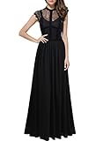 Miusol Women's Retro Floral Lace Retro 1920'S Royal Style Formal Long Dress