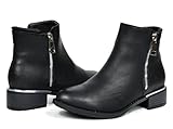 DREAM PAIRS MILANO Women's Fashion Winter Fur Interior Side Zipper Outdoor Riding Boots Booties