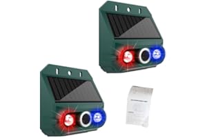 Tnfeeon Bird Deterrents for Outside Horns Sirens Sensor Alarm Animal with Strobe Light for Yard Garden Lawn for Farmers Campe