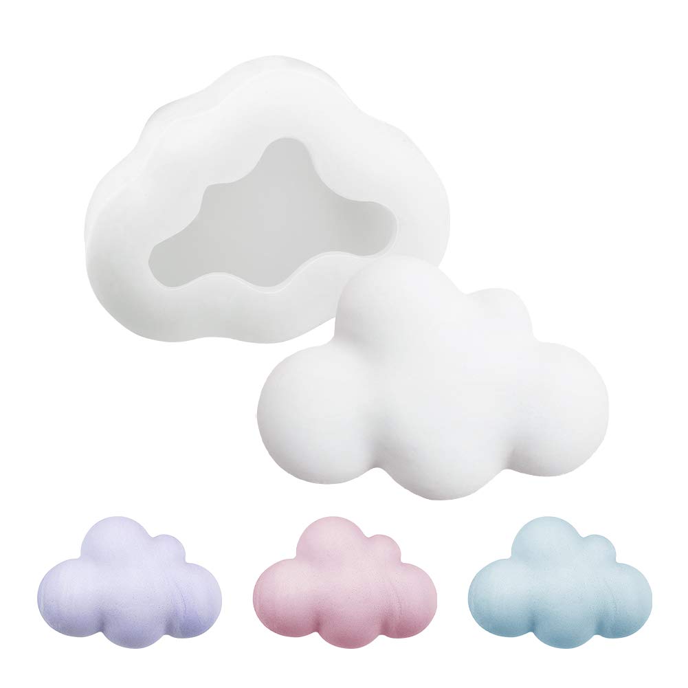 WANDIC Silicone Mold, 1 Pc 3D Cloud Silicone Mould Handmade Candle Making Supplies Soft Mold For DIY Candles, Soap, Decoration Pendants