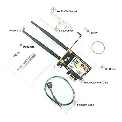 Ubit-AX-WiFi-6-Banda-Dual-2974-Mbps-AX200-PCIE-Tarjeta-de-Red-WiFi-inalmbrica-con-Bluetooth-50-MU-MIMO-OFDMA-Latencia-Ultrabaja
