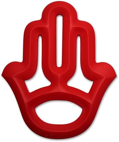 Little Standout Baby Teething + Infant Teething Toys, 100% Silicone Teether, BPA Free Chew Toys for Babies: The Natural Alternative to Baby Teething Tablets for Teething Relief - Hamsa Hand Red