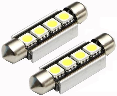 2x 42mm 4SMD LED C5W Number Plate/Interior/Exterior Light Bulbs 12V CANBUS Error Free (White)