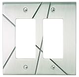 Atlas Homewares NSDR-BRN Modernist 4-7/8-by-4-7/8-Inch Double Rocker Plate, Brushed Nickel