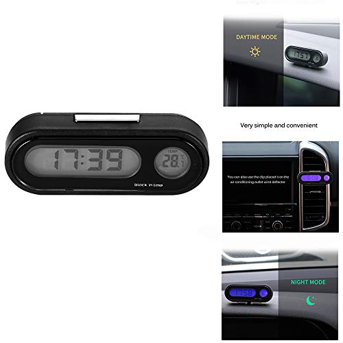 AOZBZ Car Clock, 2 in 1 Large LCD Display Car Digital Clock with