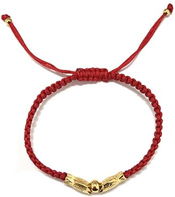 Skyllc® Lucky Golden Pisces Red Rope String Bracelet Handmade Adjustable Braided Rope Bracelet Men Women Fashion Jewelry