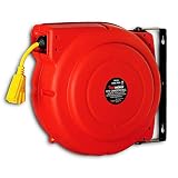 ReelWorks Heavy Duty Extension Cord Reel With Swivel Bracket, 12AWG/3C SJT, Triple Tap, 65 ft.