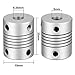 RANIT 5Pcs 5mm to 6.35mm Aluminum Alloy Shaft Coupling Flexible Coupler Motor Connector Joint L25xD19 Silver