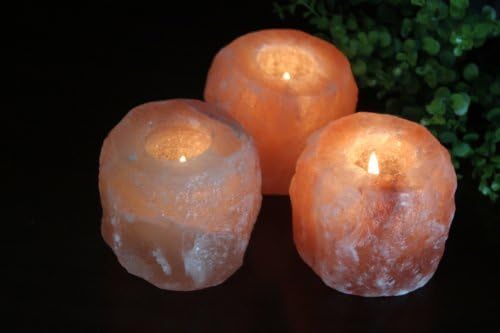 WBM Himalayan Glow Natural Style Hand Carved Natural Crystal Himalayan 1 Hole Tealight Candle Holder, by Wbm