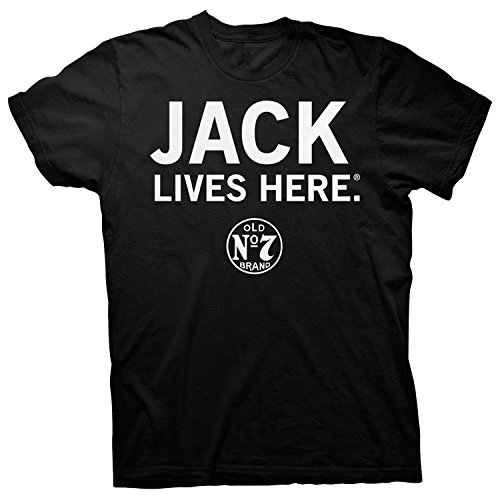 Jack Daniel'sJack Daniels Whiskey Lives Here Black Graphic Tee Shirt,Black,Large