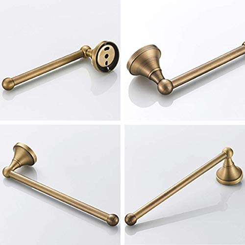 Flybath Set of 2 Bathroom Accessories Set - Towel Rings, Toilet Paper Holder, Wall Mount, Brushed Bronze