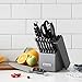 McCook MC25 14 Pieces FDA Certified High Carbon Stainless Steel kitchen knife set with Wooden Block, All-purpose Kitchen Scissors and Built-in Sharpener(Graphite Block)
