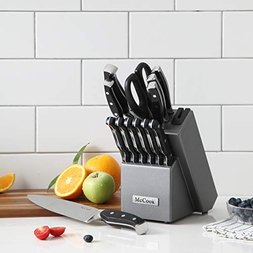 McCook-MC25A-Kitchen-Knife-Sets15-Pieces-German-Stainless-Steel-Knife-Block-Set-with-Built-in-Sharpener