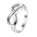 925 Sterling Silver Ring High Polish Infinity Symbol Tarnish Resistant Comfort Fit Wedding Band Ring