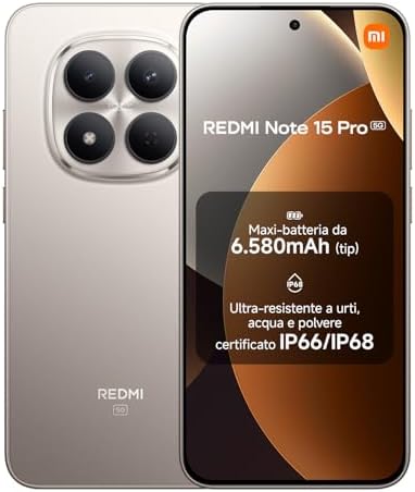 REDMI Note 15 Pro 5G, Smartphone 8+256GB, Titanio, 6580 mAh