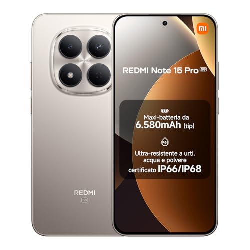 REDMI Note 15 Pro 5G, Smartphone 8+256GB, Titanio, 6580 mAh