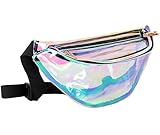 Fanny Pack Waist Bag Women Pouch Bum Holographic Iridescence Shiny Adjustable Band for Vacation Party