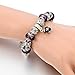 Morenitor[TM] Beaded Bracelet Handmade Carved Sterling Silver Plated Snake Chain Bracelet Charms for Women(Purple)