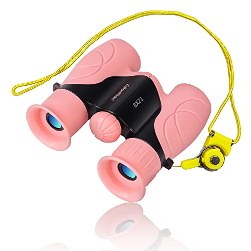 VisionKids 双眼鏡 8倍 8X21mm 双眼鏡コンサートライブ 用 双眼鏡ダハ式 コンパクト プリズムBak4搭載 酔いにくい 生活防水 小型 軽量 バードヴォッチング 自然観察 スポーツ観戦 コンサート ライブ 大人・子供兼用 子供の日プレゼント 誕生日プレゼント クリスマスプレゼント(ピンク)