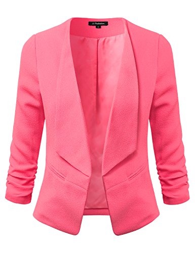Jj perfection womens draped open front jacket with ruch…