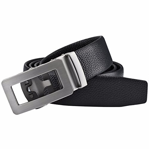 squaregarden Leather Belts for Men,Ratchet Dress Belt with Automatic Sliding Buckle