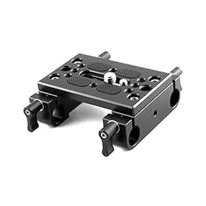 NICEYRIG Tripod Mounting Plate With 15mm Rod Clamps - Camera Baseplate For DSLR Rig Cage