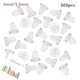 Yansanido Clear Rubber Bullet Clutch Earring Safety Backs, Pack of 200