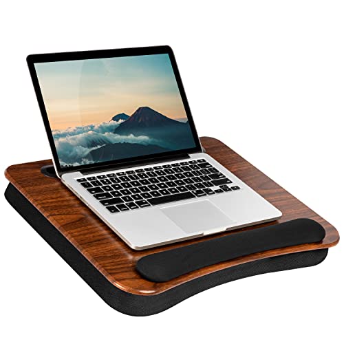 LapGear Memory Foam Lap Desk with Wrist Rest and Phone Holder Large
