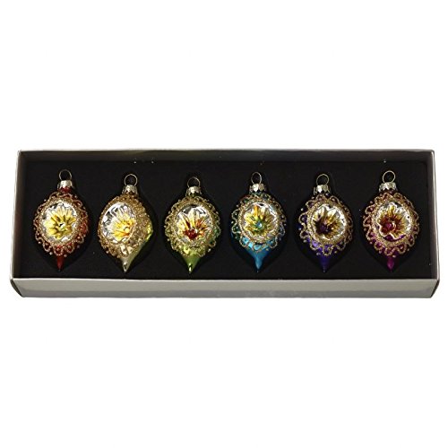 Heaven Sends 6 Multicolored Hanging Ornaments Box Set - Retro Oval Shaped - Unscented - Christmas & Celebratory Occasions