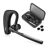 [New Version] Bluetooth Headset, Mibote V4.1 Hand Free Wireless Business Headphones Wireless Earpiece with Mic and Noise Reduction for Business/Driver/Trukers with iPhone Cell Phones