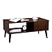 VASAGLE Retro Coffee Table, Cocktail Table, Mid-Century Modern Accent Table with Storage Shelf for Living Room, Reception, Easy Assembly, Walnut Color ULCT09BY
