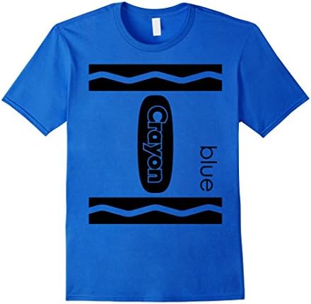 Mens Blue Crayon Halloween Couple Friend Group Costume T-shirt XL Royal Blue