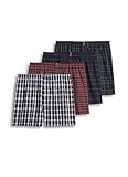 Jockey Men's Underwear Classic Full Cut Boxer - 4 Pack, navy tartans, L