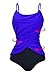 Zando Womens Vintage Frilly One Piece Swimsuit Tummy Control Swimwear Swimsuits Color Splicing Plus Size Bathing Suits