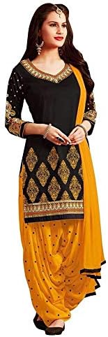 Shyam Export Women's Semi-Stitched Salwar Suit Dress Material