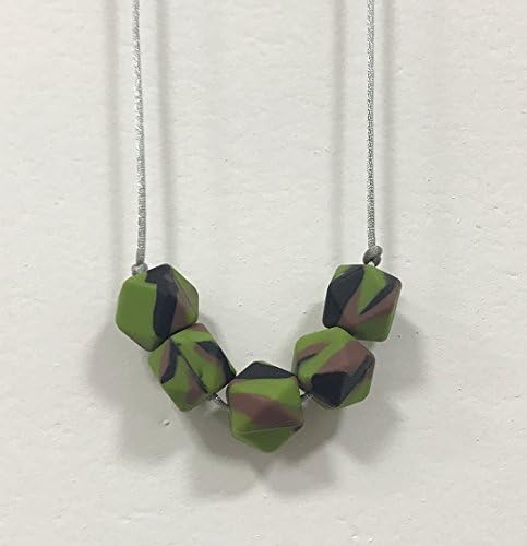 Original camouflage baby teething necklace for moms with the hunting or military baby in mind nursing necklace for boys or girls FDA approved BPA Free infant teething pain relief with custom gift bag