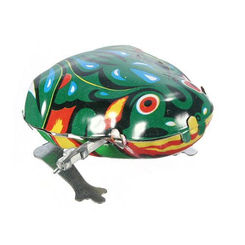 Vintage Metal Wind-up Jumping Frog Clockwork Tin Toys Classic Gift // Metal de la vendimia de salto juguetes de hojalata de relojería rana de cuerda