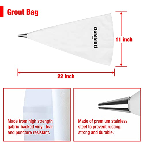 Goldblatt 4 Pieces Tile Grout Masonry Mortar Bag Set, Includes 3 Pieces