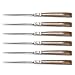 FLYINGCOLORS Laguiole Steak Knife Set. Stainless Steel, Rubber Wood Handles, Gift Box, 6 Pieces
