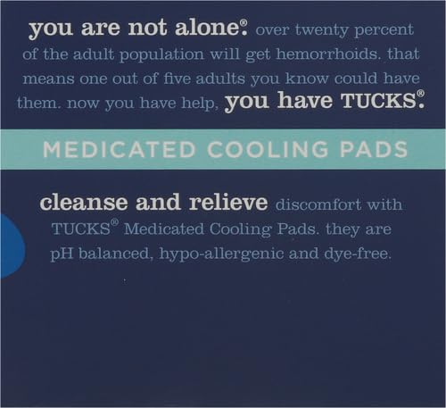 TUCKS MEDICATED COOLING PADS, 100 COUNT – PADS WITH WITCH HAZEL, CLEANSES SENSITIVE AREAS, PROTECTS FROM IRRITATION, HEMORRHOID TREATMENT, MEDICATED PADS USED BY HOSPITALS