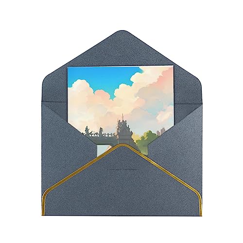 AthuAh Outside The Castle Gate Thank You Cards, Thank You Cards With Envelopes For Business, &*Weddings, Welcome Baby Shower, 4.5x6 Inches