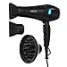Hair Dryer ABODY 1875W Negative ions Professional Ionic Blow Dryer Powerful with Concentrators & Diffuser for Home and Salon Styling 2 Speed 3 Heat Settings - Black