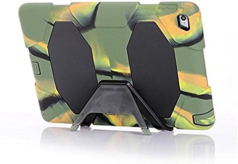 iPad Air 2 Case, Thinkle ONE [Shockproof] Silicone Kids Proof Full Body Protective Cover With Kickstand and Screen Protector for Apple iPad Air 2 (6th Generation) (Army )