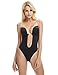 Shymay Women Backless Shapewear Bodysuit Plunge Backless Body Shaper Bra Seamless Thong Low Back Shapewear for Backless Dress (Black, 34B/C)